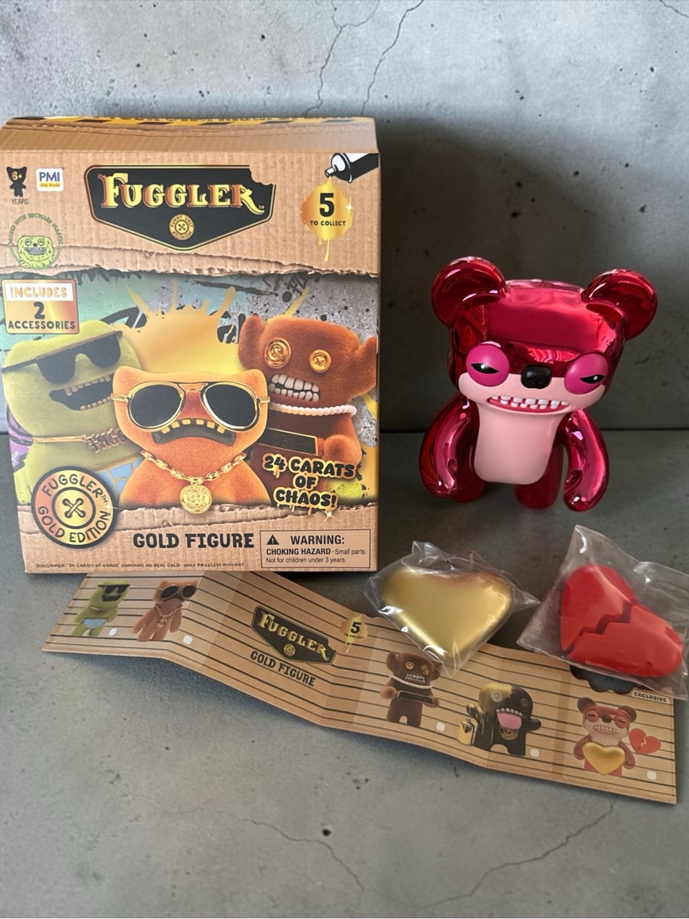 Pink Metallic Bear Collectible Toy - Kids Toys Rare Fuggler OPEN BOX
